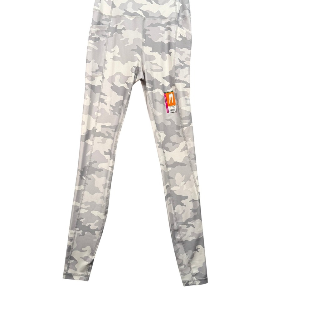 Avia Active Leggings XS Gray NWT Camo High Waist Side Pocket Ankle Activewear